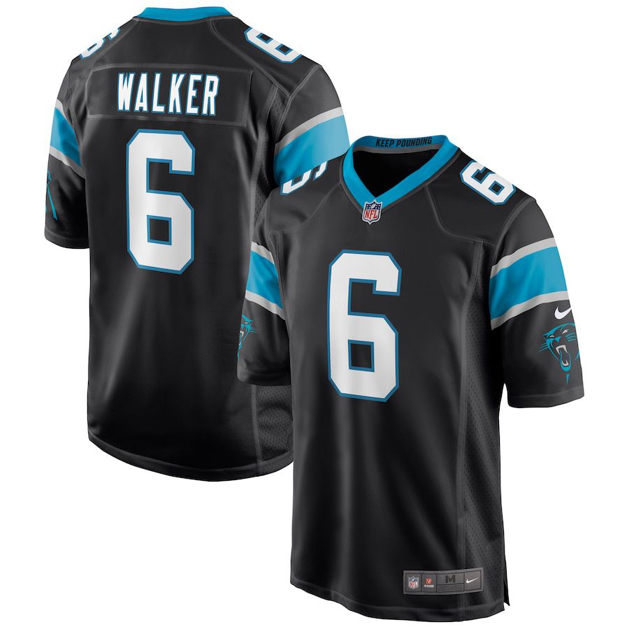 Men Carolina Panthers #6 P.J. Walker Nike Black Game NFL Jersey->carolina panthers->NFL Jersey